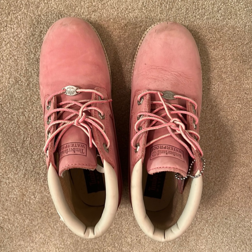 Pink Timberland boots